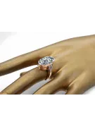 الذهب الوردي الأصلي زركونيا خاتم فينتاج vrc113r